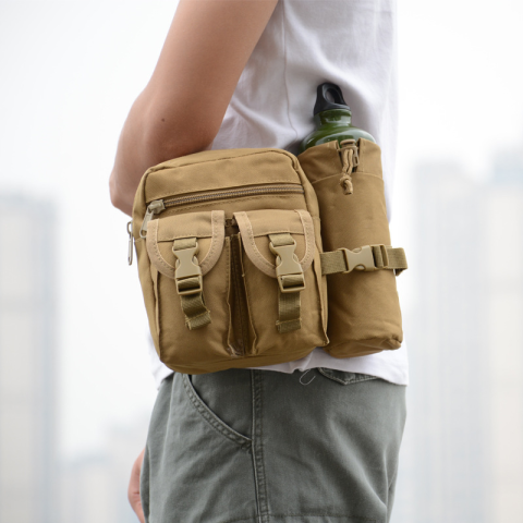 Tactical Waist Bag Military Fanny Pack, Waterproof Utility Belt with Water Bottle Holder